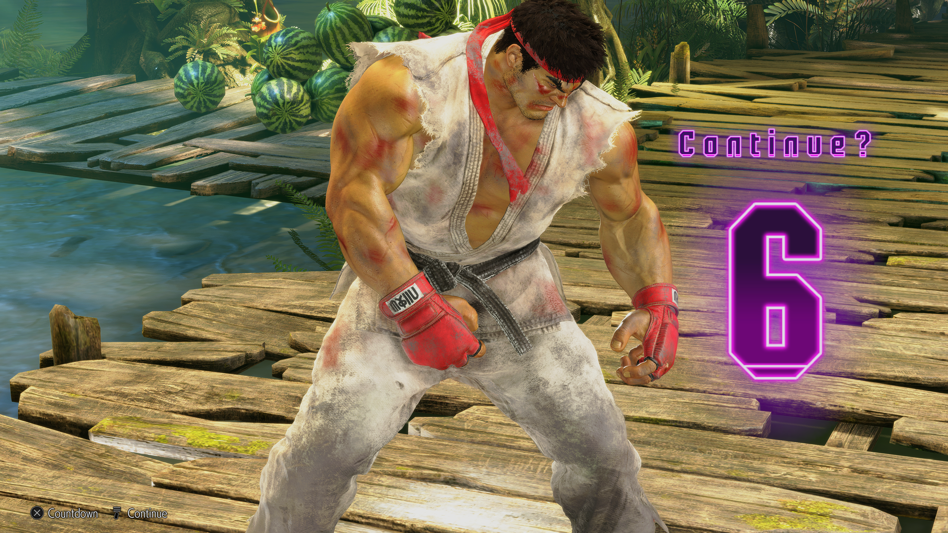 Ryu's Street Fighter VI continue screen